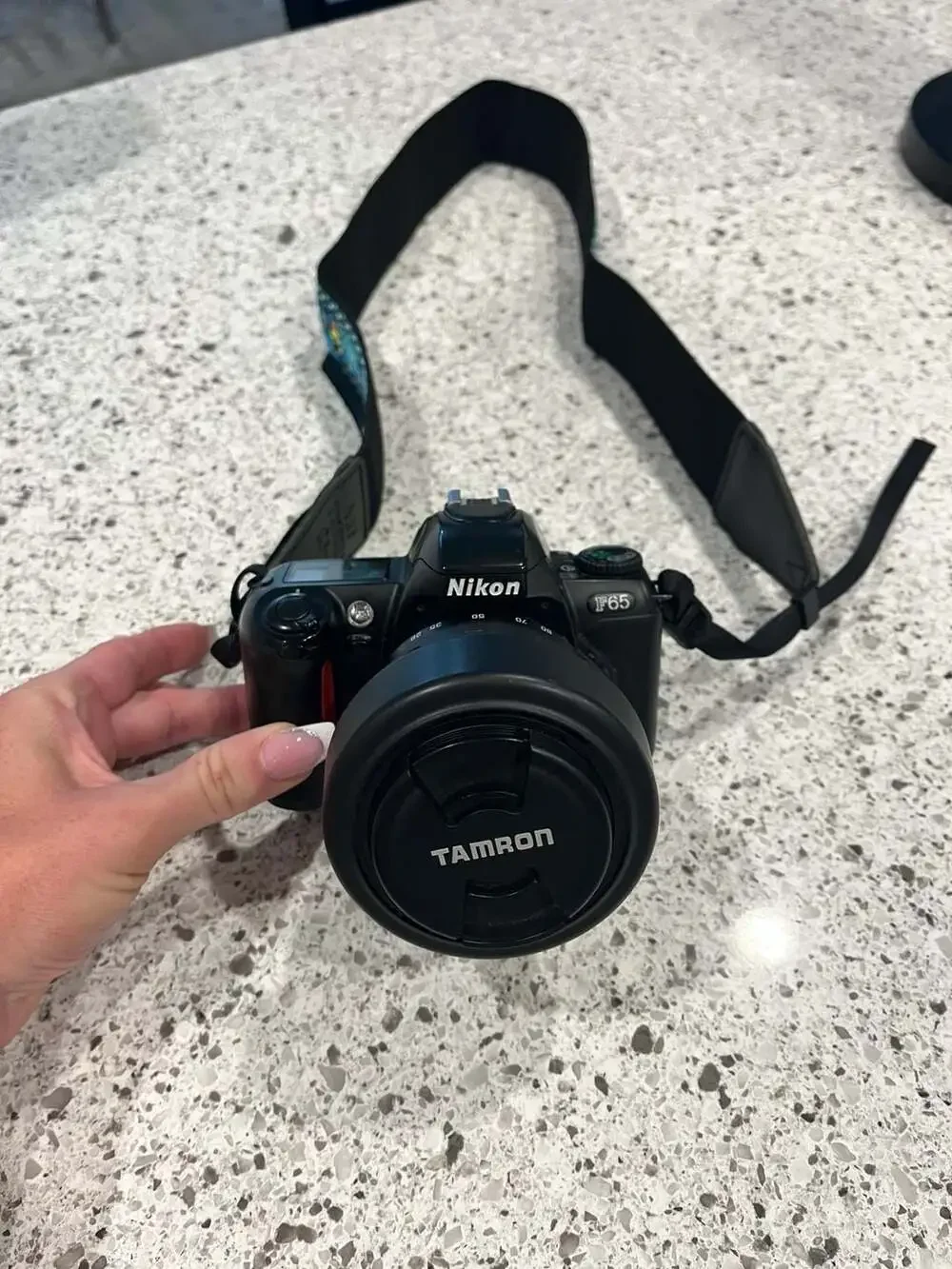 Nikon F65 35mm SLR Film Camera with Tamron Lens and Strap